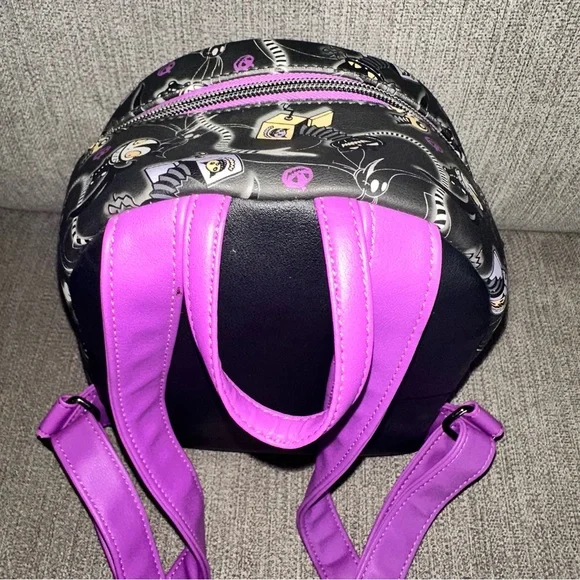 Disney The Nightmare Before Christmas Black Purple Yellow Mini Backpack - Picture 4 of 9